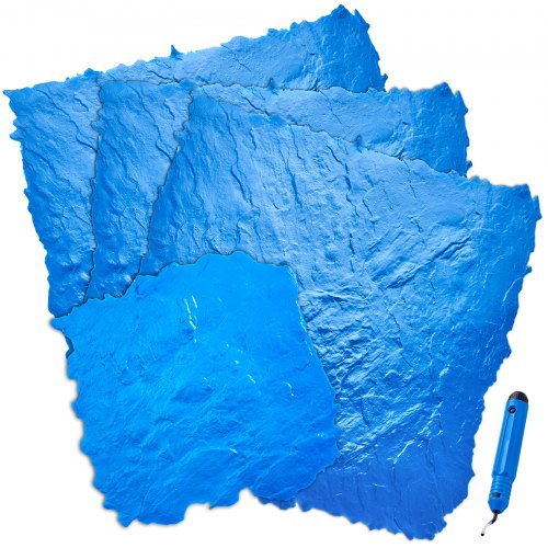 

VEVOR Tapis de tampons en béton 914 x 914 mm et 500 x 500 mm, tapis de tampon de texture en polyuréthane pour béton, empreinte de sol en ardoise, moule en béton sans couture pour décoration extérieure