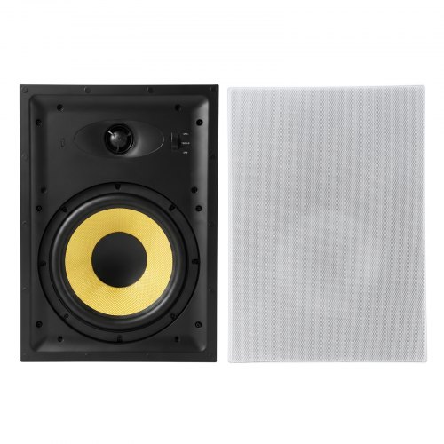 

VEVOR Enceinte Encastrable Murale 203,2 mm Enceintes Encastrables 1 Paire à 2 Voies pour Intérieur Humide, Cuisine, avec Grille Peignable, Son Hi-Fi, Puissance de Crête Simple 200 W, Rectangulaire