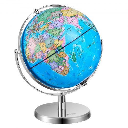 

VEVOR Globe terrestre lumineux avec support, 330,2 mm, globe éducatif avec base stable en métal lourd, carte imprimée HD, éclairage de nuit LED, rotatif 720° pour apprentissage en classe (en anglais)