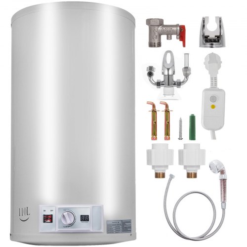 Vevor 65l Chauffe-eau électrique Avec Réservoir De Stockage Auto-protection Inox
