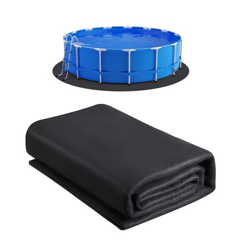 

VEVOR Tapis de Sol Piscine, 550 cm, Tapis sous Piscines Hors Sol Rond 180 g/m2 Sous-couche Géotextile Extra-épais, Installation Facile, Découpe Simple, Protection pour Éviter Perforations des Objets