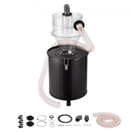 

VEVOR Séparateur de poussière cyclonique avec réservoir en métal 50 L, collecteur dépoussiéreur cyclonique en ABS, avec adaptateur 50 mm, tuyau 2 m, pour aspirateurs à poudre d'atelier humides/secs