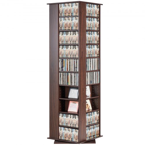

VEVOR Armoire de rangement CD/DVD, rotatif avec 34 compartiments, étagère à DVD à 10 couches pour 1040 CD, protège et organise les collections de musique, de jeux vidéo ou de souvenirs, marron foncé