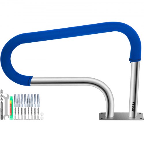 VEVOR Rampe Piscine en Acier INOX 81,1x57,2 cm Main Courante 170 kg Rail Barre d'Appui de Piscines a