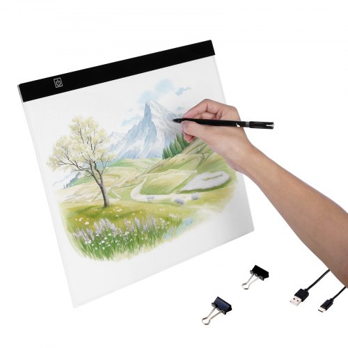 

VEVOR Tablette lumineuse dessin portable ultra-mince LED B4 avec câble USB noir