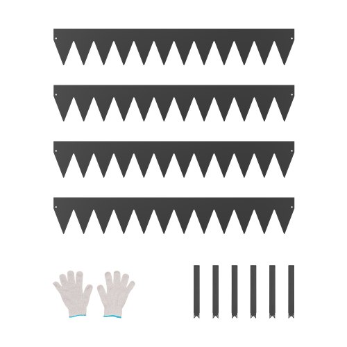 

VEVOR Bordure de Jardin en Acier, Lot de 4, Bordures Paysagères en Métal, 1016x152,4 mm, Résistante à la Rouille, Installation Simple, Bandes Pliables pour Séparateur de Chemin de Cour, Pelouse, Noir