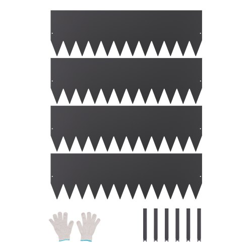 

VEVOR Bordure de Jardin en Acier, Lot de 4, Bordures Paysagères en Métal, 1016x304,8 mm, Résistante à la Rouille, Installation Simple, Bandes Pliables pour Séparateur de Chemin de Cour, Pelouse, Noir