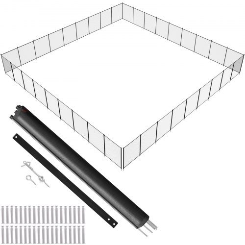 

VEVOR Clôture de Piscine, Barrière de Piscine Creusée 1,21x32,91 m Clôture Amovible de Sécurité Pliable Tige en Aluminium Tissu Maille PVC Teslin 340 g/m² pour Protection Enfants Animaux Domestiques