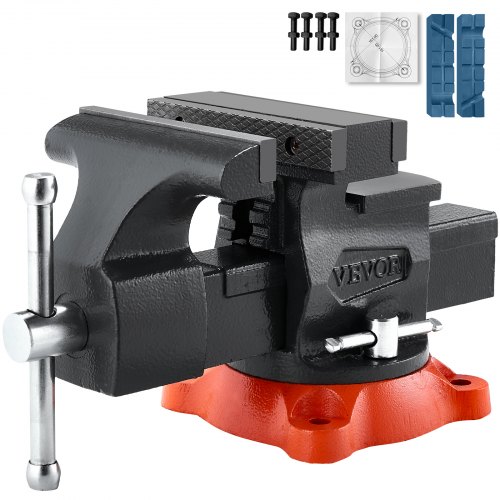 

VEVOR Étau Établi Polyvalent Largeur Mâchoire 140 mm, Étau Atelier Fonte Ductile, Ouverture Max de Mâchoire Arrière 180 mm, avec Enclume, Base Pivotante 360°, Gorge 73 mm, pour Serrage de Tuyaux Ronds
