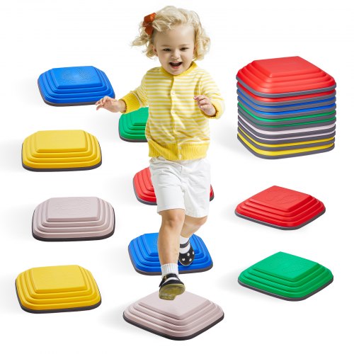 

VEVOR Pierres d'Équilibre Enfants, 10PCS, Parcours Motricité Obstacles Sensoriels Antidérapants Tout-petits, 100 kg, Jeu Coordination Extérieur Intérieur pour Enfants Âges 3, 4, 5, 6, 7, 8 Ans et Plus