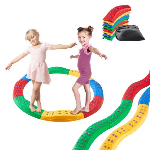 

VEVOR Poutre d'équilibre pour enfant tout-petits pierres de gué gymnastique 8PCS