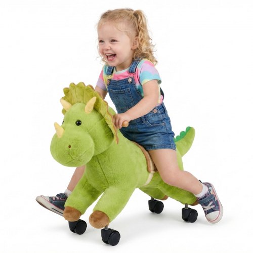 

VEVOR Jouet Dinosaure à Monter pour Enfants dès 3 ans, Dinosaure à Roulettes avec Sons Réalistes, Fonctionne sans Pile pour le Déplacement, Charge Max. 40 kg, Roues Pivotantes à 360°, Siège Moelleux