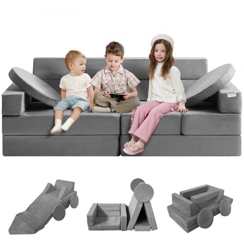 VEVOR Canapé Enfant Convertible Ludique 15 Modules Géométriques Fauteuil pour Enfants Éponge 25D Hau