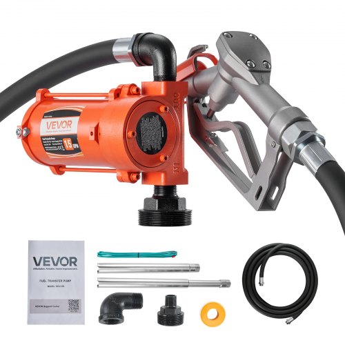 

VEVOR Pompe Transfert Carburant 57 L/min Pompe Transfert Gasoil Fonte 12 V CC avec Pistolet Manuel, Tuyau de Refoulement, Protection contre Surchauffe, Antidéflagrante, pour Essence Diesel Kérosène