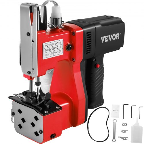 Vevor Machine Coudre Industriel électrique Portable Rouge Pour Sac Tissu Papier