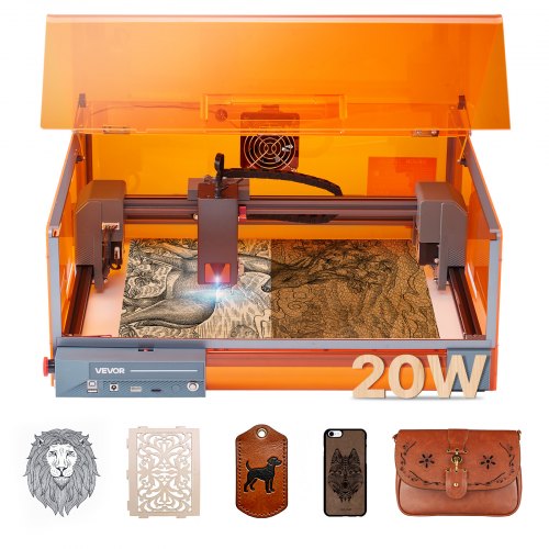 

VEVOR Graveur Laser 20 W Machine Gravure et Découpe Laser, avec Boîtier, Zone de Travail 30 x 30 cm, Vitesse de Gravure 7000 mm/min, pour Graver Bois, Cuir, Verre, Papier, Certains Métaux, Classe 1