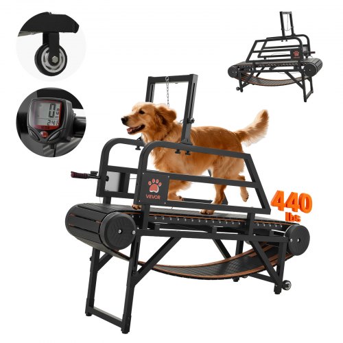 

VEVOR Tapis de Course pour Chien Petite et Moyenne Taille Tapis Roulant sans Moteur pour Exercices Intérieur Chiens, Inclinaison Réglable jusqu'à 15 cm, Charge Max 199,58 kg, Frein de Sécurité, Roues