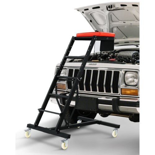 

VEVOR Sommier de Mécanicien Surélevé Chariot de Mécanicien Haut Profil Hauteur Réglable 116-168,5 cm Charge 181 kg Escabeau de Travail pour Accès Facile au Moteur Auto Camion Tracteur Pickup