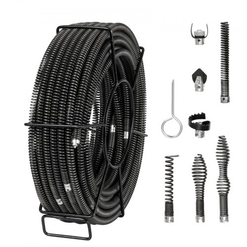 

VEVOR Câble nettoyage canalisations 30 m 16 mm 7 coupeurs pour tuyaux 20-100 mm