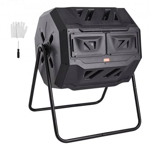 

VEVOR Composteur de Jardin Rotatif 162,7 L Double Chambre Bac à Compost Rotatif à 360° en PP sans BPA Charge 50 kg pour Compostage des Déchets Organiques Cuisine Jardinier Terrasse Patio Extérieur