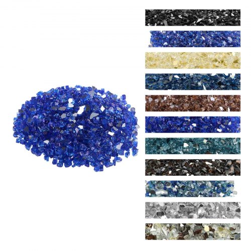 

VEVOR Verre de Feu pour Braséro, 9 kg, Pierres en Verre pour Foyer à Gaz, 12,7 mm, Sans Fumée, Réfléchissante, Pierres Décoratives Résistantes pour Cheminée à Gaz, Intérieur, Extérieur, Bleu Cobalt