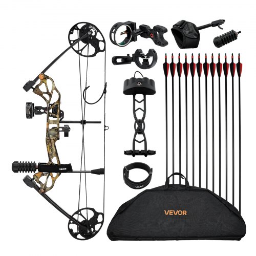 

VEVOR Arc à poulies kit arc de chasse pour droitier 31,75 kg 97,5 m/s camouflage