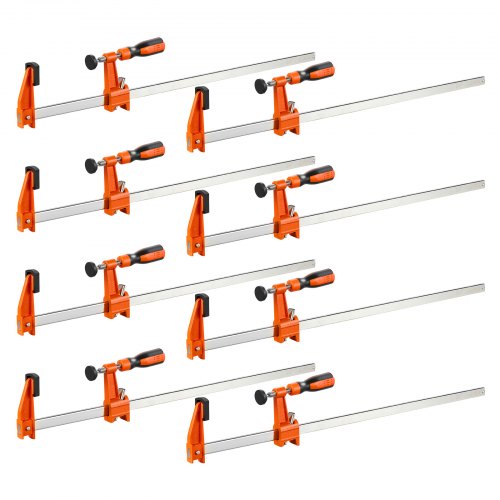 

VEVOR Serre-joints à Barre 8 PCS Pince en F Ouverture 60,96 cm Force 272kg, Système Autobloquant, Patins Plastiques, Poignée Ergonomique, Fonte de Qualité et Acier au Carbone, Travaux du Bois et Métal