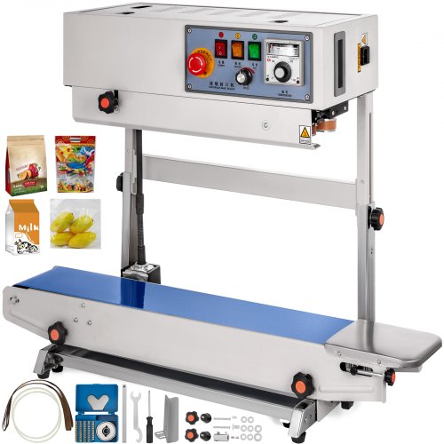 VEVOR Machine de Scellage en Continu Automatique 500 W / 220 V Sac à Sceller Verticale 6-10 mm Scell