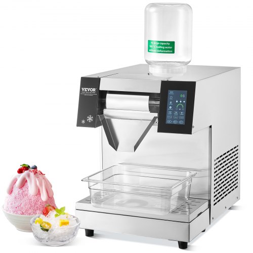 

VEVOR Machine à Glace Râpée de Neige Commerciale, Machine à Râper la Glace 260 kg/24H, en Inox, Système de Refroidissement par Air, Dissipation Thermique Rapide, pour Dessert Boulangerie Café