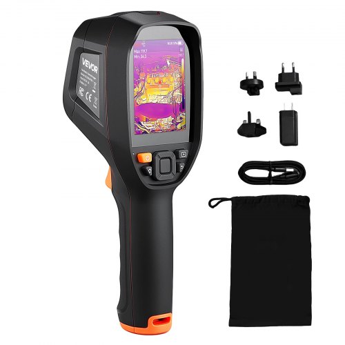

VEVOR Caméra Thermique Résolution TISR 512x384 pixels Imageur Thermique Résolution IR 256x192 pixels, Vision 2 Mpx Fréquence Rafraîchissement 25 Hz, -20 °C à 550 °C, 4 Modes Image, 7 Palettes Couleurs