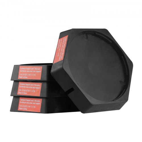 

VEVOR Lot de 4 Patins pour Cric de Caravane Camping-car en Caoutchouc, Stabilisateur de Cric Fixé de Manière Permanente Rond 22,8 cm, Capacité 2268 kg par Pièce, Cinquièmes Roues, Remorques de Voyage