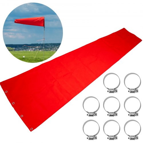 Nylon Manche à Air Rouge Orangé Chaussette De Direction Du Vent 46x244cm, Jardin