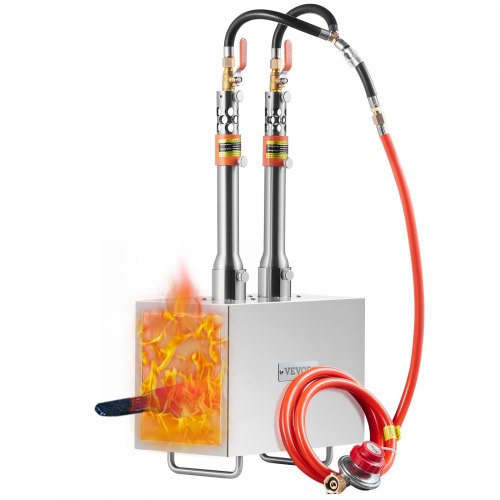 

VEVOR Forge à Gaz Propane Portable, Four de Forge à Gaz Carré avec 2 Brûleurs, Température Max 1427 ℃, Outils et Équipements de Forgeage au Gaz en Inox, pour Couteliers Maréchaux-Ferrants Forgerons