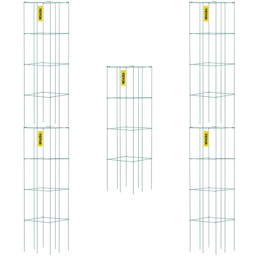 

VEVOR – Cage de Support pour plantes à tomates, carré en acier, 3,8 pieds, vert, pour jardin, paquet de 5