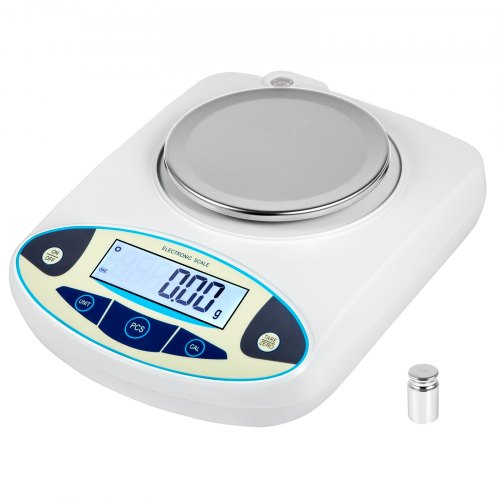 VEVOR Balance Analytique Numérique Capacité 500 g Précision 0,01 g Balance de Laboratoire 13 Unités de Conversion Balance de Précision Laboratoire Plateau 13x13 cm 1 Poids Pesage Bijoux Échantillons