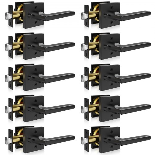 VEVOR 10 Paires de Poignées de Porte Intérieure en Noir Mat Poignée à Condamnation avec Béquille Rév