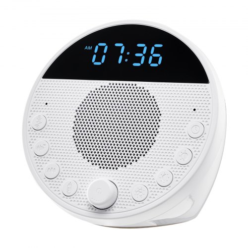 

VEVOR Machine à Bruit Blanc Bébé, 18 Sons Apaisants pour Sommeil 6 en 1 Portable, avec Minuterie, Horloge, Double Alarme, Contrôle par App, Veilleuse 7 Couleurs, Fonction Mémoire, pour Bébés, Adultes