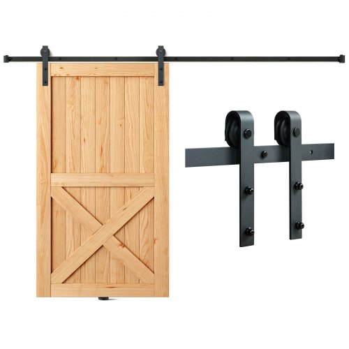 

VEVOR Kit Quincaillerie de Porte Coulissante de Grange 244 cm Rail Porte Coulissante Convient Porte Simple Largeur 1,12-1,32 m Épaisseur 32-45 mm Charge 150 kg Poulie Silencieuse Forme J pour Maison