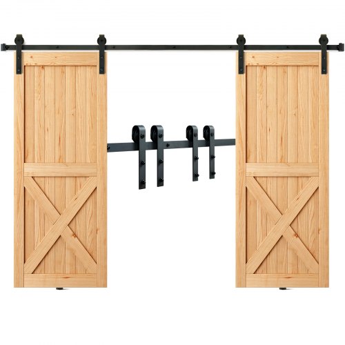 VEVOR Kit Quincaillerie de Porte Coulissante de Grange 244 cm Rail Porte Coulissante Convient Double