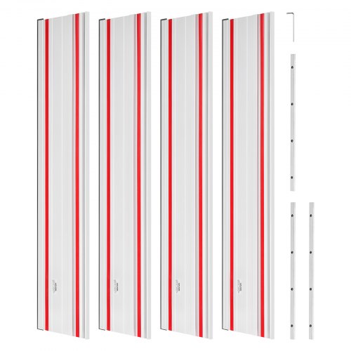 

VEVOR Rail de Guidage pour Scie Plongeante Lot de 4 Guide de Scie sur Rail 700 mm Compatible avec Scies sur Rail Makita Festool WEN, pour Projets Menuiserie, en Aluminium Extrudé, avec 3 Connecteurs