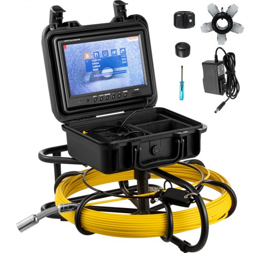 Vevor Caméra D'inspection Canalisation Endoscope De Tuyau Lcd Vue 120° Câble 30m