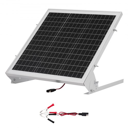

VEVOR Chargeur Batterie à Panneau Solaire 20 W 12 V, Cellules Monocristallines, Contrôleur MPPT Intégré, Support de Montage Réglable, Étanchéité IP65, pour Voitures, Bateaux, Camping-cars, Remorques