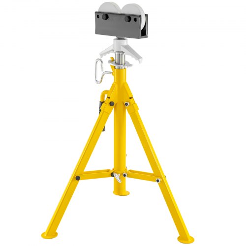 VEVOR Support chandelle à tuyaux 4500 lbs Support de tuyau avec tête à roller pour soutenir le tuyau pendant le filetage hauteur réglable jusqu'à 55 pouces / 140cm