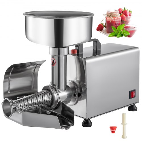 VEVOR 370W Machine à Coulis de Tomates Presse-Tomates Électrique en Acier Inox