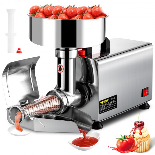 VEVOR 370W Machine à Coulis de Tomates Presse-Tomates Électrique en Acier Inox