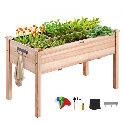 VEVOR Jardinière Surélevée Lit de Jardin Potager en Bois de Sapin 120x58x76 cm