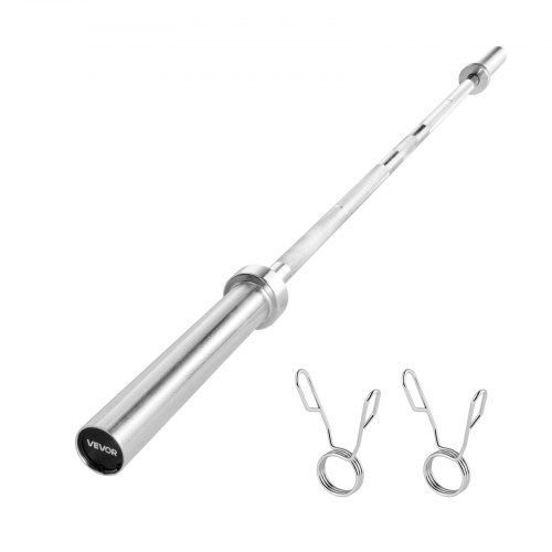 

VEVOR Barre d'Haltères pour Fitness Chromée 180 cm, Barre de Musculation Compatible avec Disques 5 cm, avec Poignée Moletée, pour Entraînement Haltérophilie, Squat, Soulevé de Terre, Développé Couché