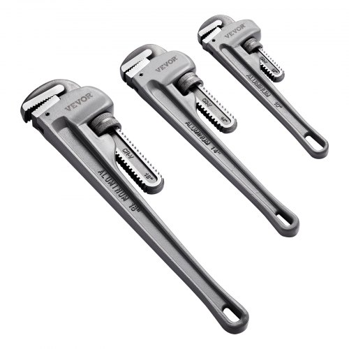 

VEVOR 3PCs Clé Serre Tubes Droite en Alu 24,5/32/46 cm Mâchoire CRV Plomberie