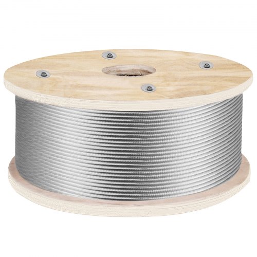 

VEVOR Cable Inox 152 m Câble Métallique Acier Inoxydable 4,8 mm Bobine Fil de Suspension 1x19 Brins Résistance à Rupture 1905,1 kg pour Rampes d'Escalier Corde à Linge Suspendre Guirlandes Lumineuses