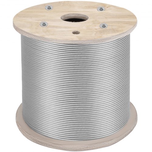 

VEVOR Câble en Acier Inoxydable Diamètre 6,4 mm 61 m Résistance Rupture 2900 kg